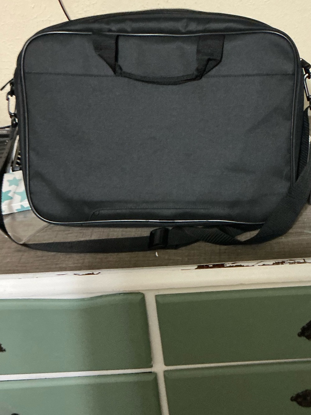 Men's Black Shoulder Briefcase Bag - Classic Travel & Work Case